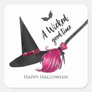 Eine teuisch gute Zeit, ein frohes Halloween Quadratischer Aufkleber