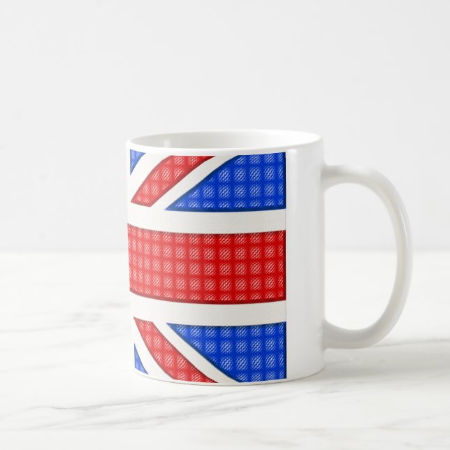 Eine texturierte Union Jack Flagge. Kaffeetasse (Rechts)