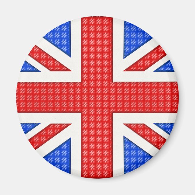 Eine texturierte Union Jack Flagge. Magnet (Vorne)
