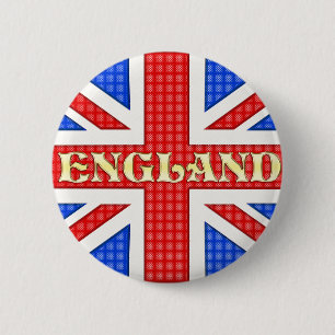 Eine texturierte Union Jack Flagge mit England ges Button