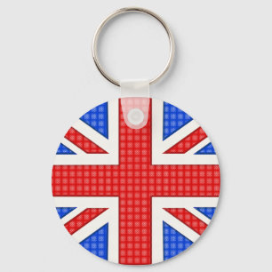 Eine texturierte Union Jack Flagge. Schlüsselanhänger
