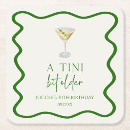 Eine Tini Bit Ältere Dirty Martini Geburtstagspart Rechteckiger Pappuntersetzer