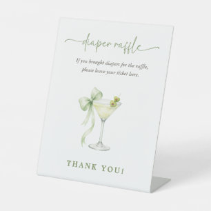 Eine TIni One Baby Shower Elegante Windel-Raffle-T Sockelschild