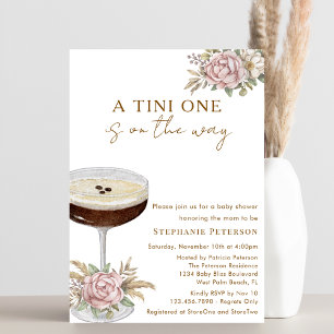 Eine Tini One Dusty Pink Espresso Martini Baby Sho Einladung
