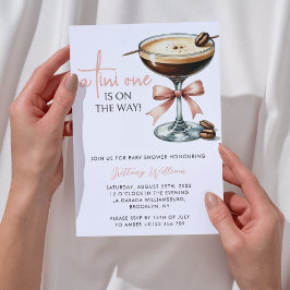 Eine Tini One Martini Girl Pink Bow Baby Dusche Einladung