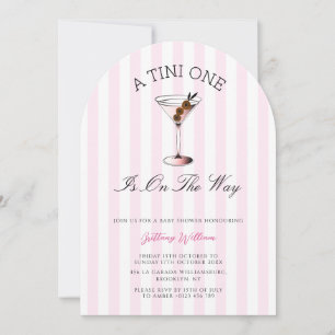 Eine Tini One Martini Pink Girl Babydusche Einladung