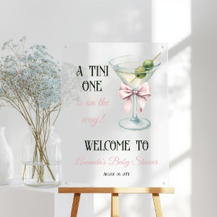 Eine Tini One Martini Rosa Schleife Baby Shower Be Acrylschild