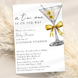 Eine Tini One Minimal Chic Yellow Martini Babydusc Einladung