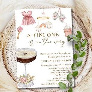 Eine Tini One On The Way Espresso Martini Baby Sho Einladung