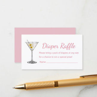 Eine Tini One Pink Martini Baby Shower Windel-Raff Begleitkarte