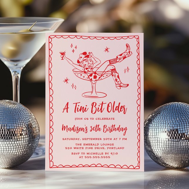 Eine Tini-Party mit etwas älterem Rosa und Rotem G Einladung (Von Creator hochgeladen)