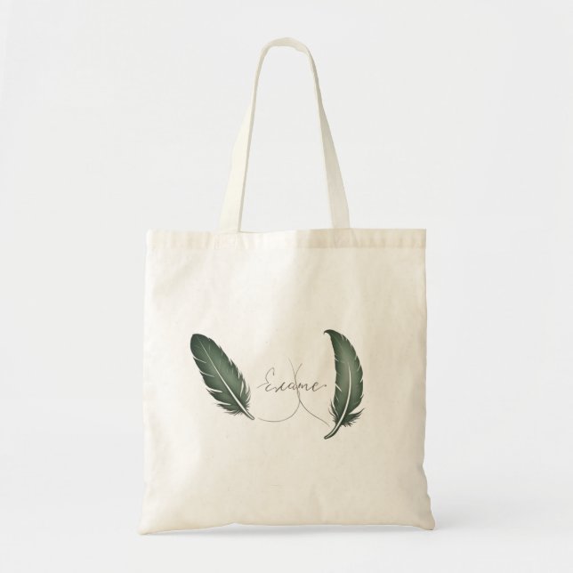 Eine Tote-Tasche mit minimalistischem Blattdesign Tragetasche (Vorne)