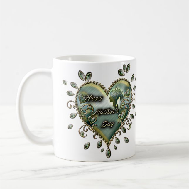 Eine Touch der Eleganz: Glücklicher Muttertag. Kaffeetasse (Links)