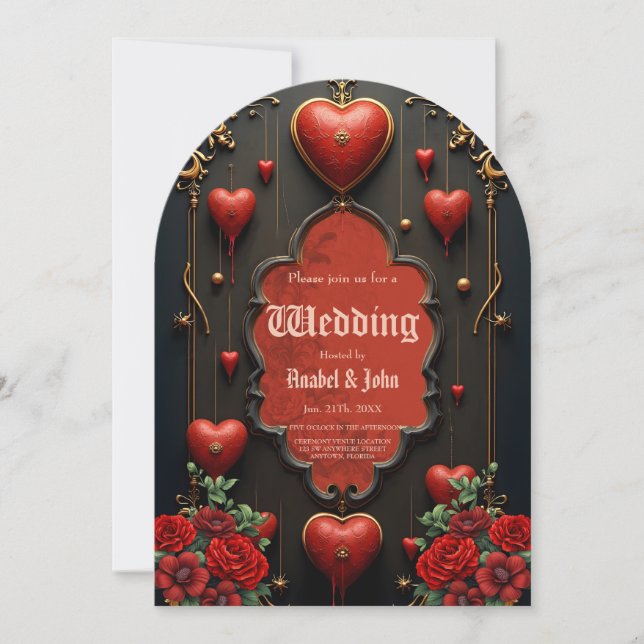 Eine Touch der Gotik, des Herzens und der ewigen V Einladung (Vorderseite)