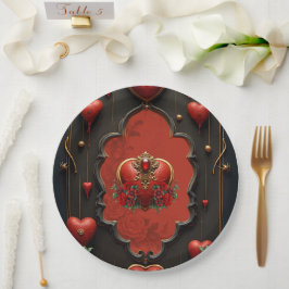 Eine Touch der Gotik, des Herzens und der ewigen V Pappteller