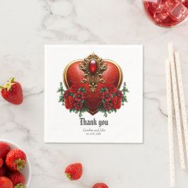 Eine Touch der Gotik, des Herzens und der ewigen V Serviette