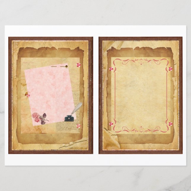Eine Touch der rosa Junk Journal-Seite (Vorderseite)