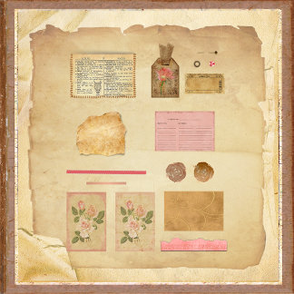 Eine Touch der Verzierungen des rosa Junk Journal