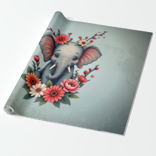 Eine Touch des Sommers: Der Babyelefant Geschenkpapier