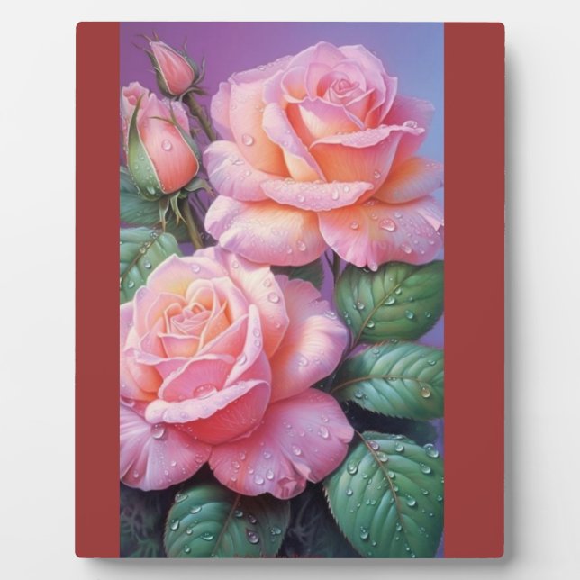 Eine Touch Elegance: Rosa Tabletop Plaque wi Fotoplatte (Vorderseite)