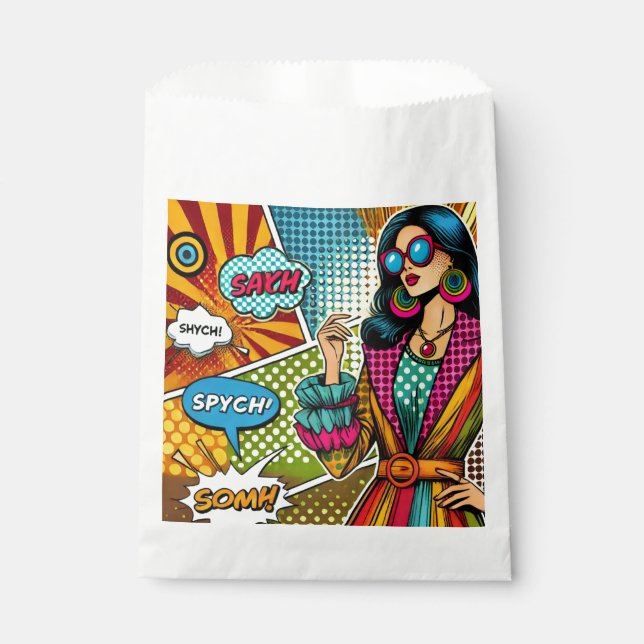 Eine trendige Illustration im Retro-Pop-Stil Geschenktütchen (Vorderseite)