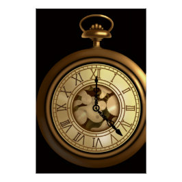 Eine trendige Steampunk-Uhr Poster