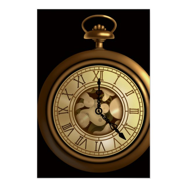 Eine trendige Steampunk-Uhr Poster (Vorderseite)