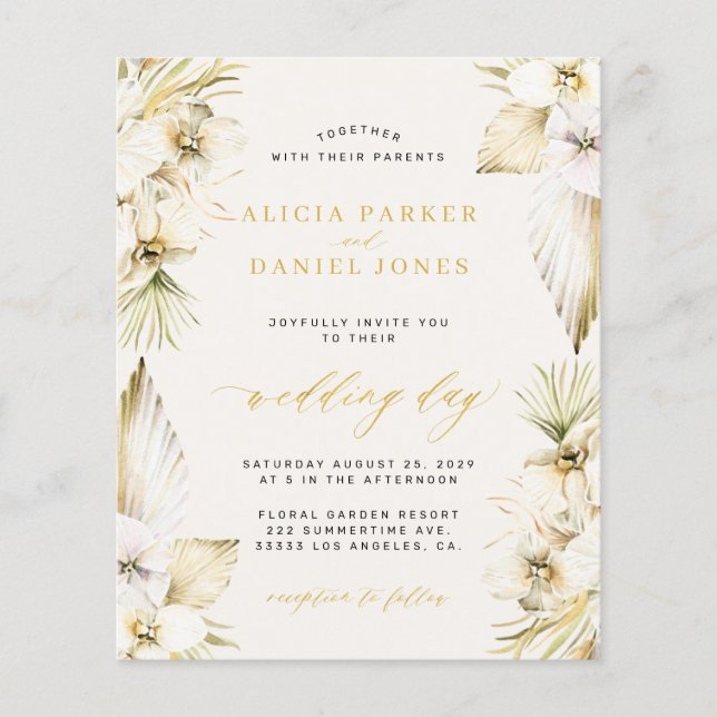Eine tropische Hochzeit mit weißer Orchidee Flyer (Vorne)