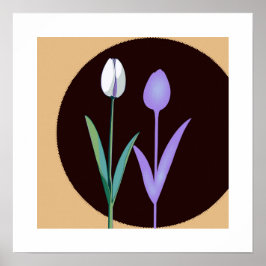 Eine Tulpe und ihr Schatten — aber mit einer Wendu Poster