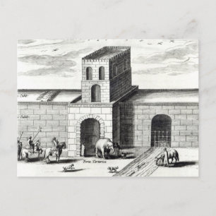 Eine Tür in der großen Mauer Postkarte