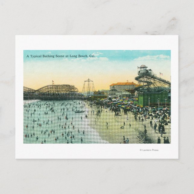 Eine typische Badekulisse am Strand Postkarte (Vorderseite)