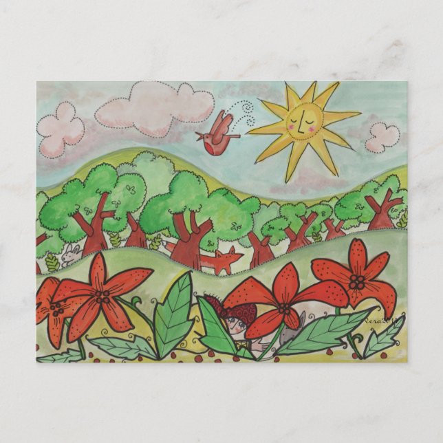 Eine Überraschung in der Lilies ukrainischen Volks Postkarte (Vorderseite)