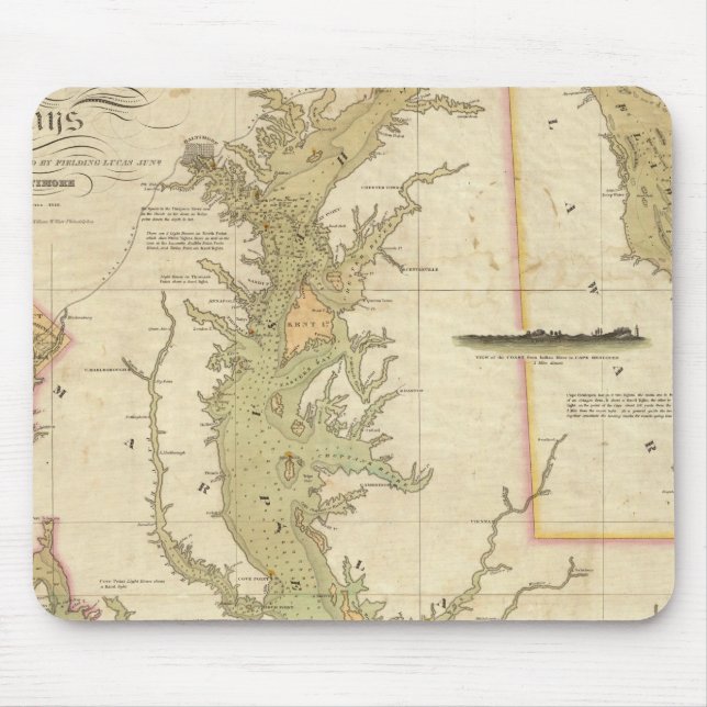 Eine Übersicht über die Buchten Chesapeake und Del Mousepad (Vorne)