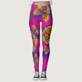 Eine Uhr der Schmetterlinge Leggings