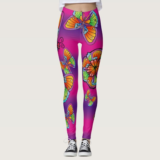 Eine Uhr der Schmetterlinge Leggings (Vorderseite)