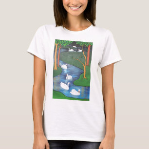 Eine Uhr des Schwimmens mit sieben Swans T-Shirt