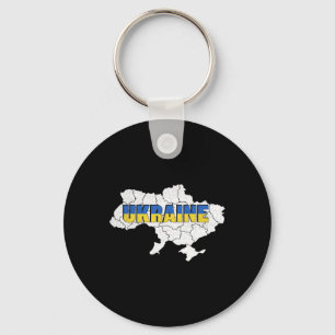 Eine ukrainische Karte und Flagge der Ukraine Schlüsselanhänger