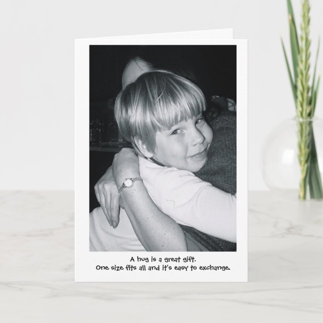 Eine Umarmung ist ein großes Geschenk Karte (Vorderseite)