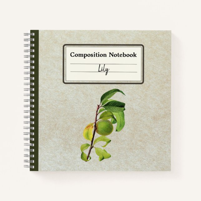 Eine unreife Pfirsichkomposition Personalisiert Notizbuch (Vorderseite)