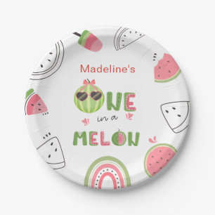 Eine unter vielen Wassermelonen-Mädchen Lustiger 1 Pappteller