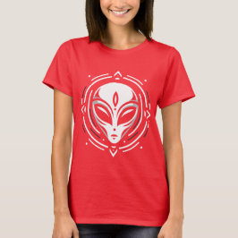 Eine unverwechselbare Alien, die einen fantasievol T-Shirt