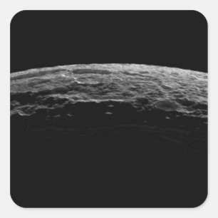 Eine unwirkliche Landschaft des Saturns Mond Quadratischer Aufkleber