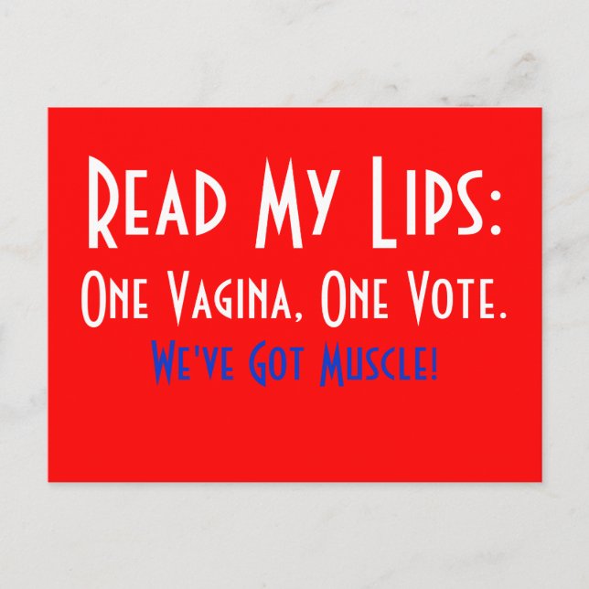 Eine Vagina, eine Postkarte (Vorderseite)