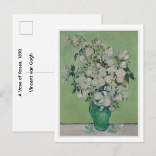 Eine Vase mit Rosen, 1890 Vincent van Gogh Postkarte