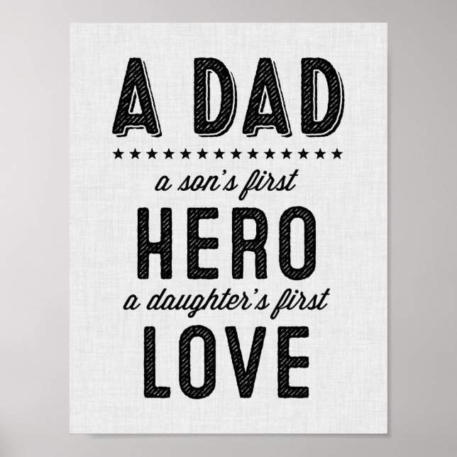 Eine Vater-Typografie Poster (Vorne)