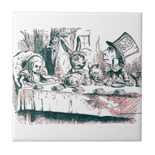 Eine verrückte Teegesellschaft Tenniel Rosa Tönung Fliese