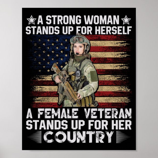 eine Veteranin steht für ihr Land Poster (Vorne)