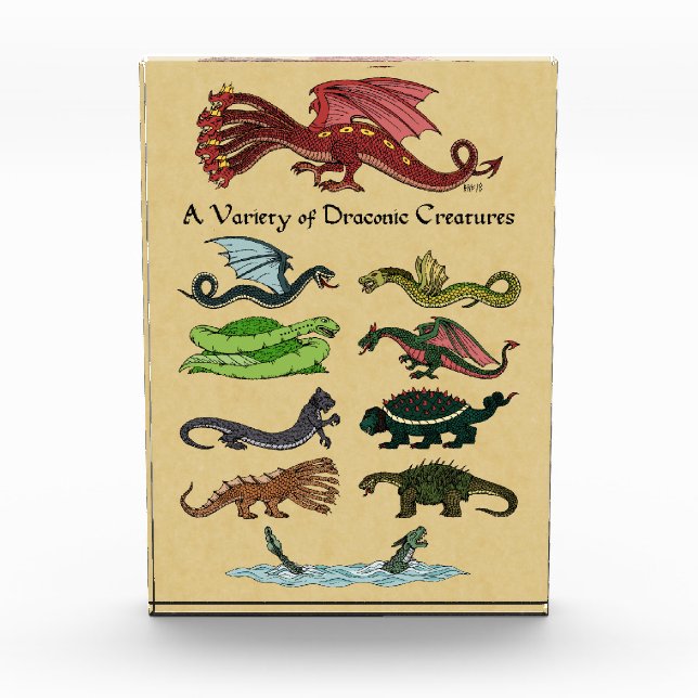 Eine Vielfalt drakonischer Kreaturen Fotoblock (Vorderseite)