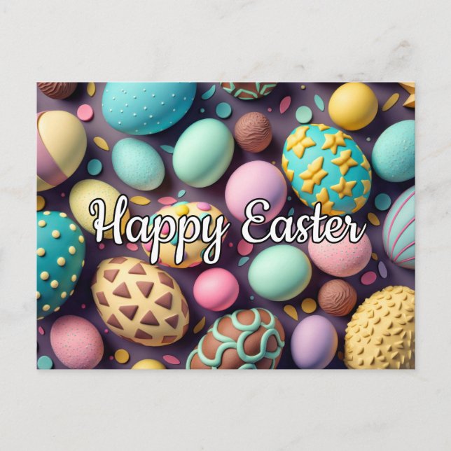 Eine Vielfalt köstlicher Schokoladeneier Postkarte (Vorderseite)