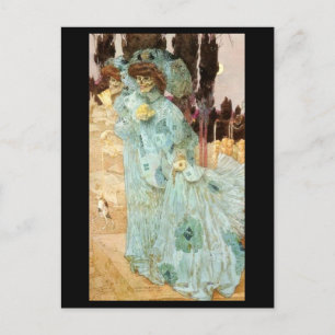 Eine Viktorianische Dame als Todespostkarte Postkarte